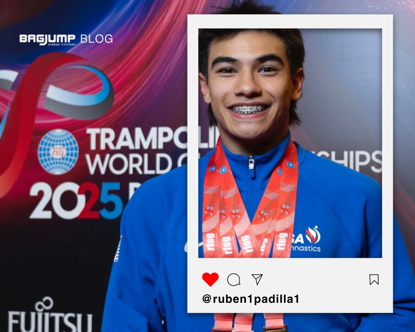 Ruben Padilla is considered a trampoline gymnastics powerhouse, and with Bagjump airbags, he takes his skills to the next level.