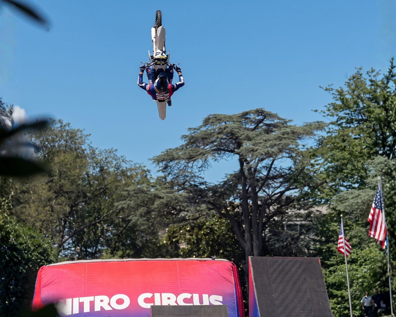 This is why the Nitro Circus team brought their Bagjump FMX Landing Airbag. It is the same airbag they use for their biggest stunts and tour events. It is the airbag they trust and their go to landing system over the years.