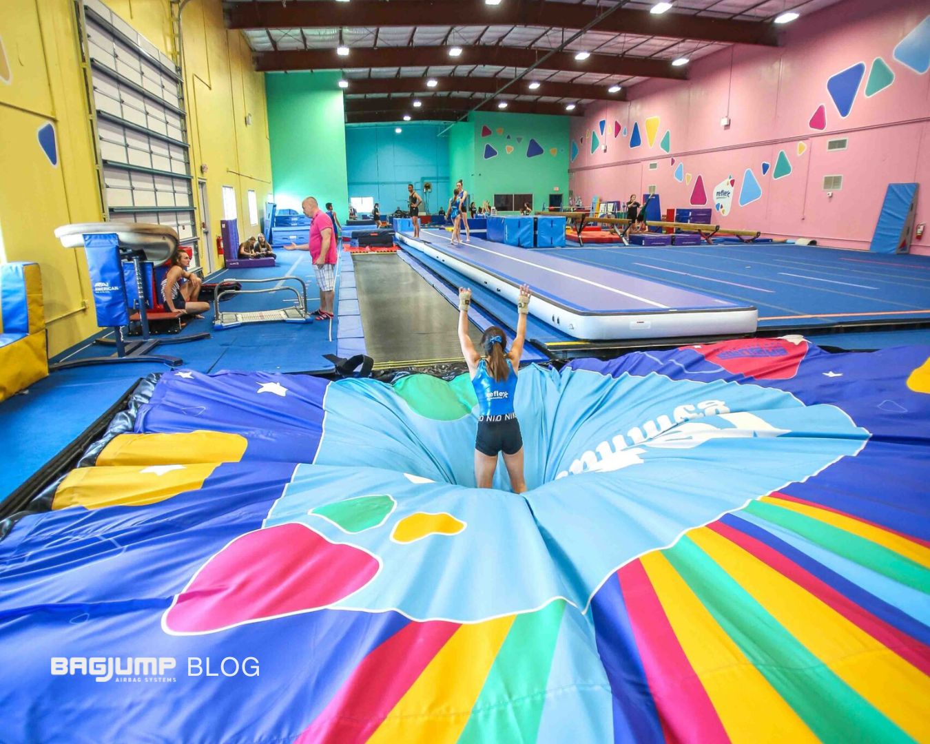 Foam pits are becoming less popular over time," she told us. "It's due to maintenance costs, hygiene, convenience. Bagjump has entered the world and they just make it easier. It's something that could pop up, you can take it down, you can move it, it's removable."